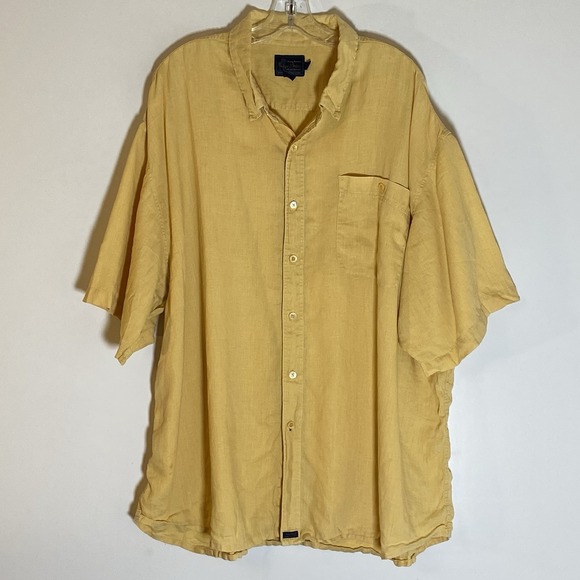 Tommy Bahama Other - Tommy Bahama Indigo Palms Shirt Mens XXL Yellow 100% Linen Cruise Summer Vintage